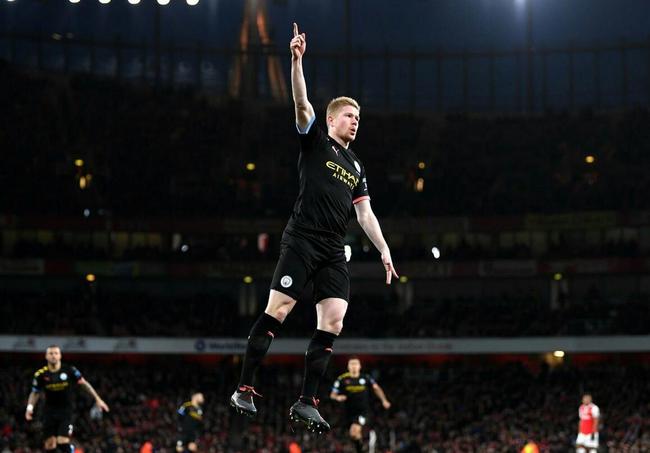  曼城德布劳内世界波绝杀阿森纳  